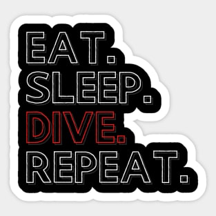 Eat Sleep Dive Repeat Sticker